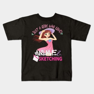 Just a girl who loves anime and sketching Kids T-Shirt